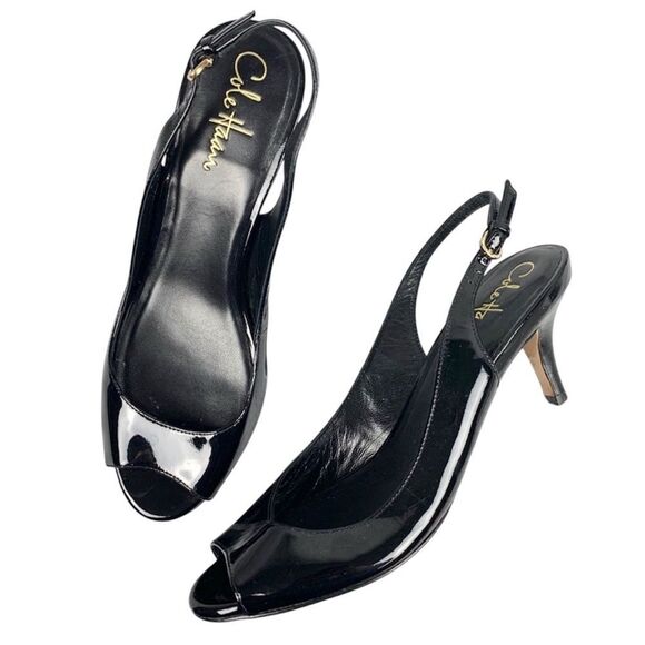 Cole Haan Nike Air Black Slingback Heels - 8.5 - Great Condition - Picture 1 of 9